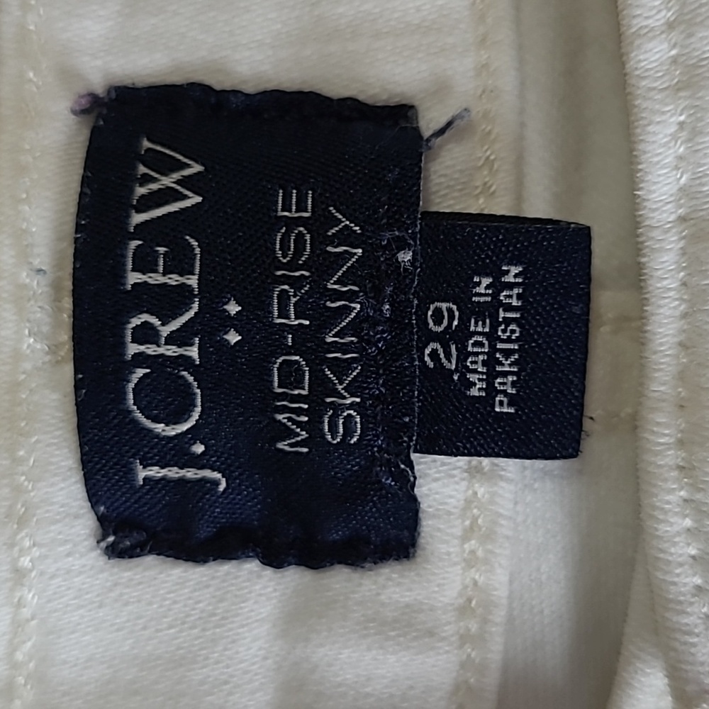 J.Crew White Womens Jeans Size 29 Midrise Skinny Stretch Finished Edge Hem - Picture 3 of 5